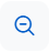 Blue magnifying glass with a minus sign.