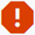 Red warning sign.