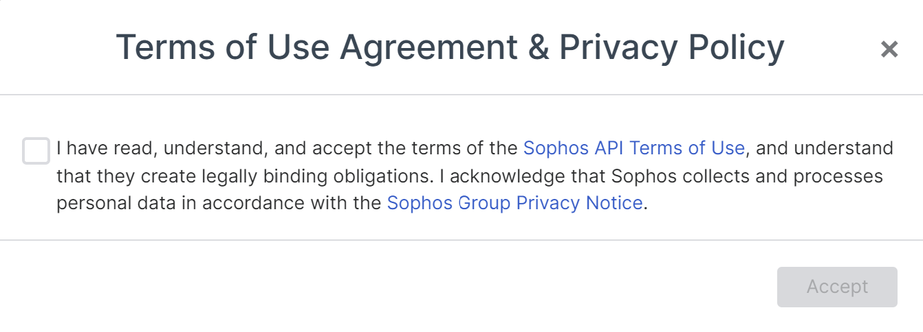 API Credentials Terms of Use.