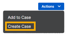 Actions menu.