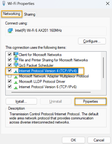 Networking page.