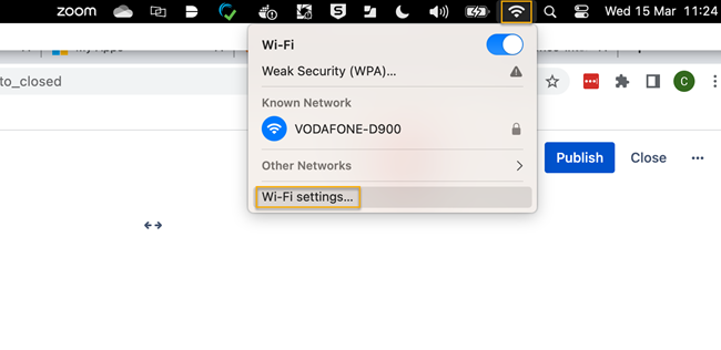 Select your network.