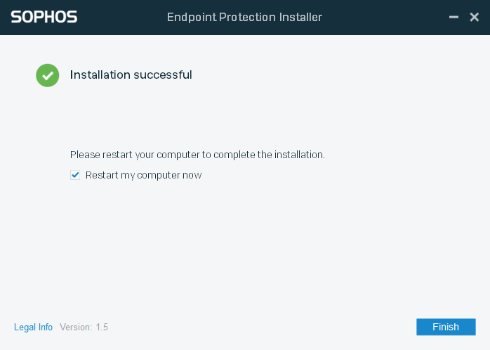 Screenshot of 'Installation successful' page.