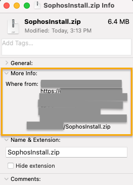 Copying SophosInstall URL.