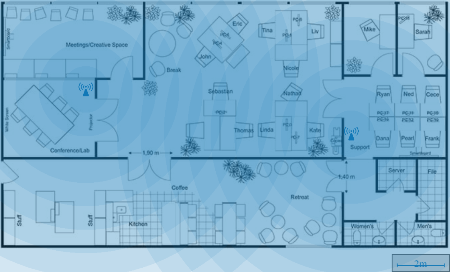 Wireless floorplan example.