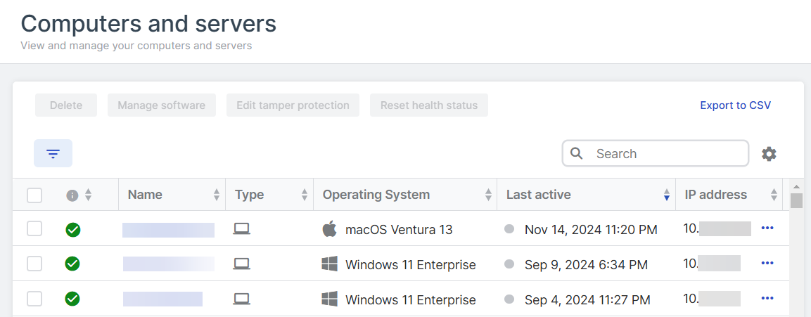 Computers list.