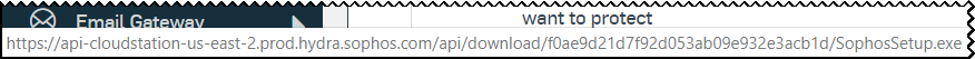 Corner of browser showing address of Windows installer.