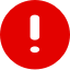 Red warning sign.