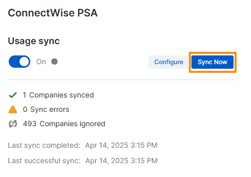 Sync Now button.