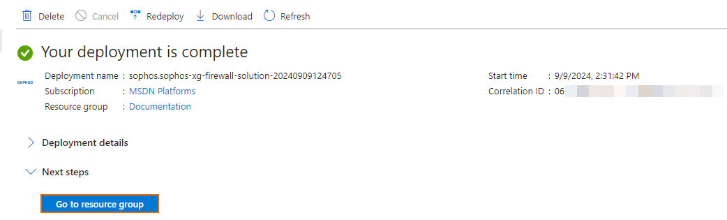 VM deployment complete.