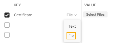 Select the files.