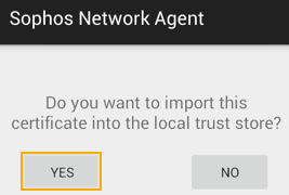 Import certificate into trust store.