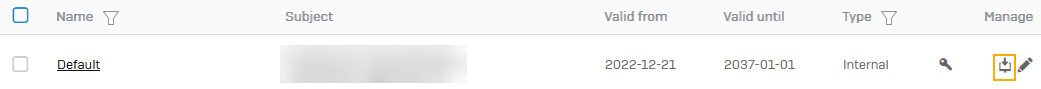 Download the Default CA.