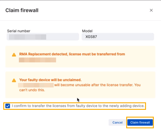 RMA license transfer window.