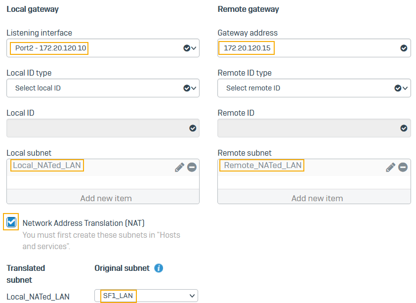 Encryption settings on firewall one.