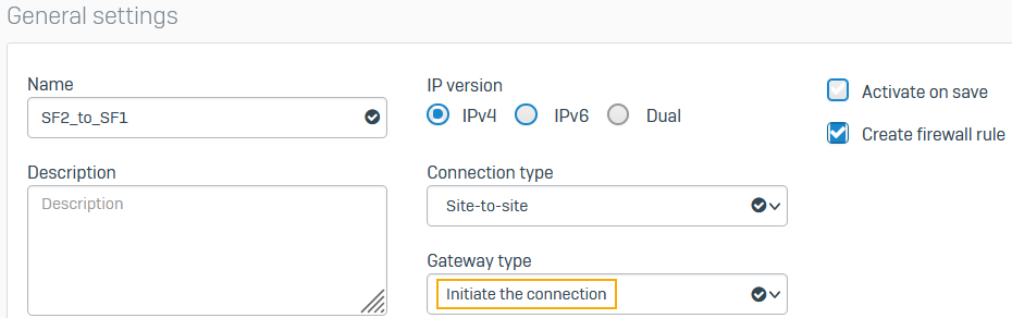 IPsec configuration on firewall one.