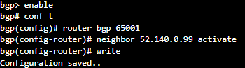 Update the BGP configuration.