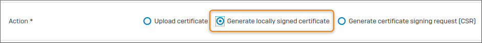 Select locally-signed certificate.