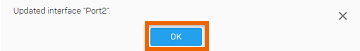 Screen showing that the interface has been updated successfully.