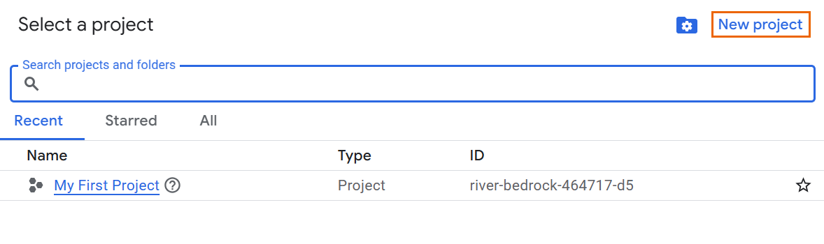Create a new project.
