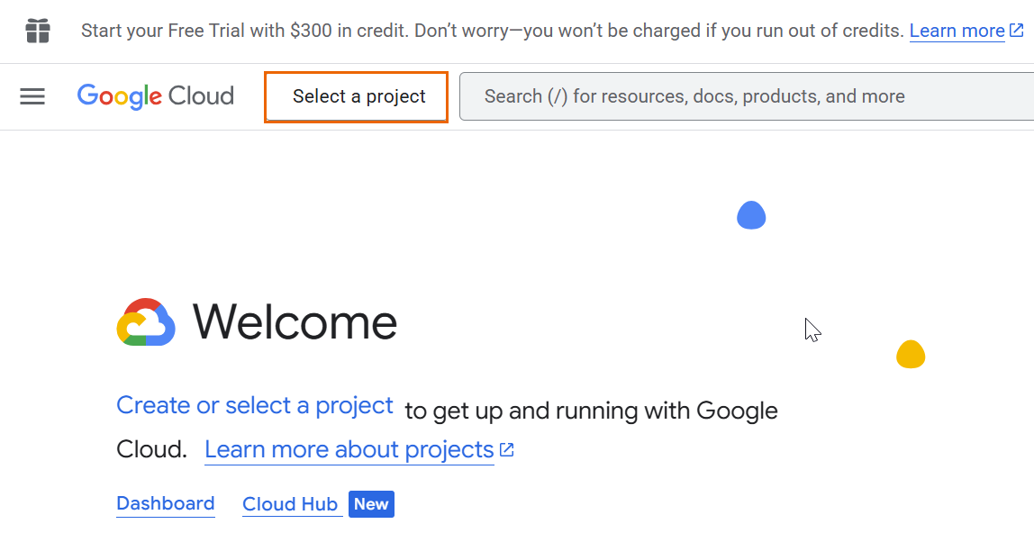 Select a project.
