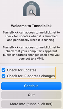 Tunnelblick options.