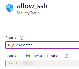 Microsoft Azure VM host allow SSH.