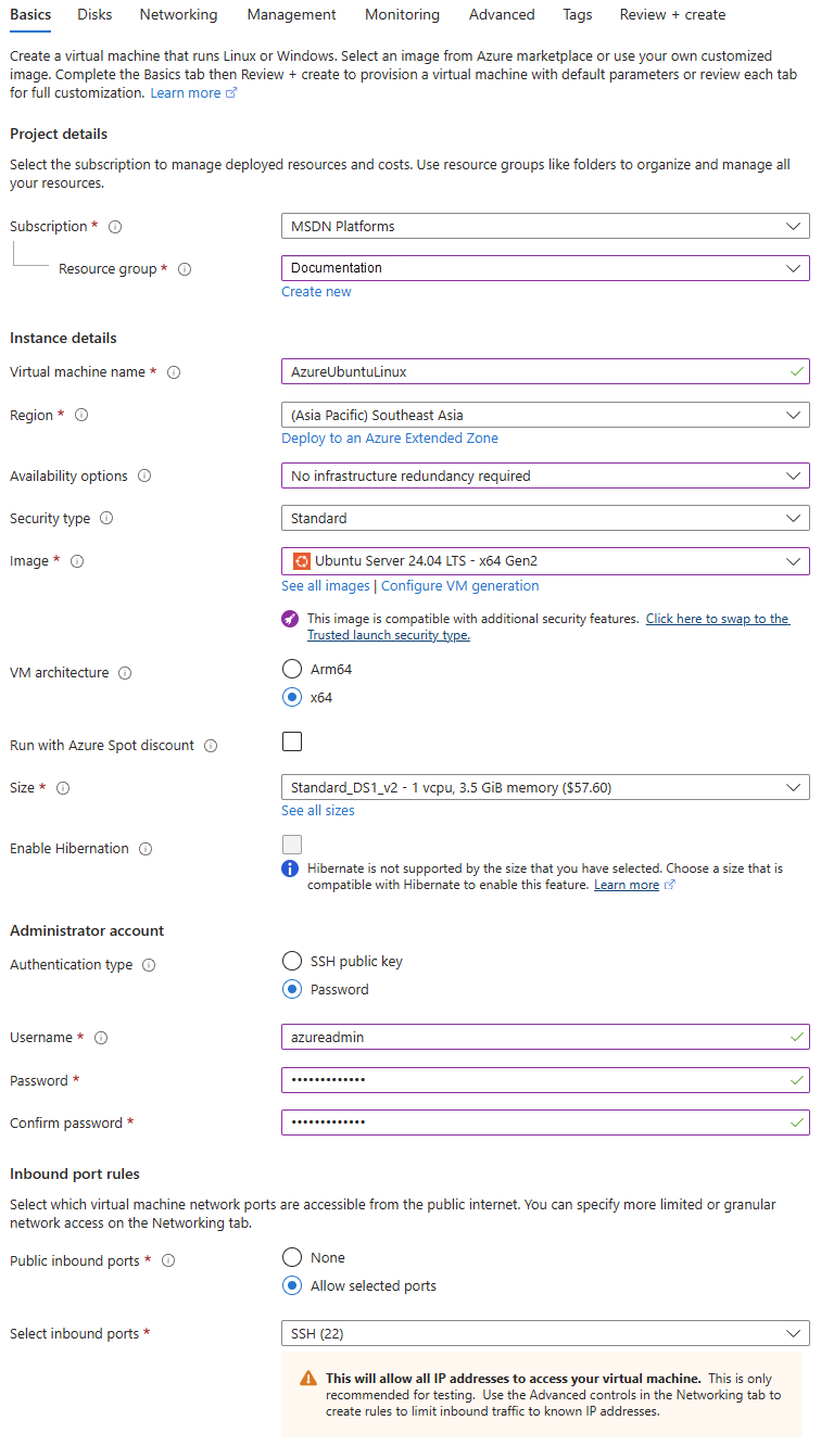 Microsoft Azure VM host basics.