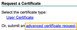 Advanced certificate request