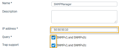 Configure SNMP manager