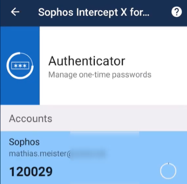 Passcode on an authenticator app