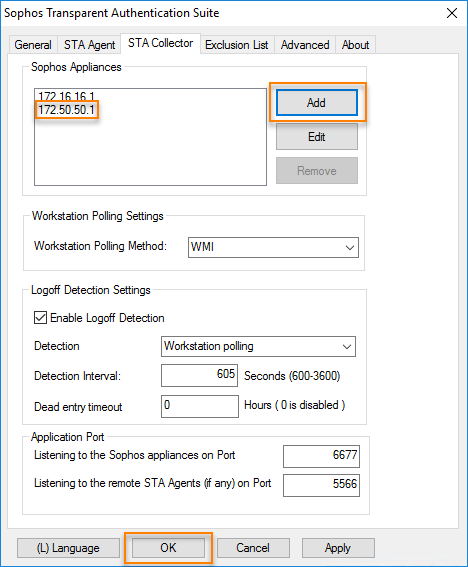 Add the branch office Sophos Firewall to STAS collector configuration