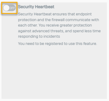 Turn on security heartbeat