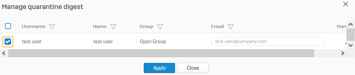 Users who can receive the quarantine digest.