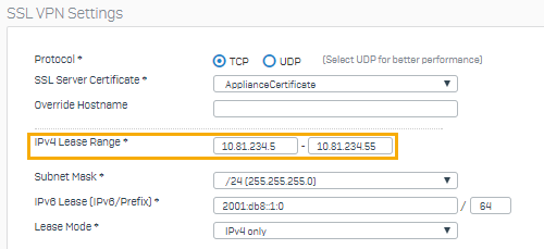 IPv4 lease range.