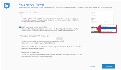 Register your Sophos Firewall