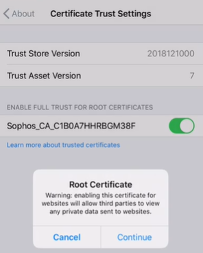 Trust the CA certificate