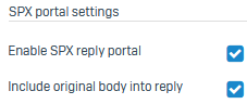 SPX portal settings