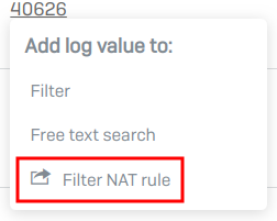 Filter a NAT rule