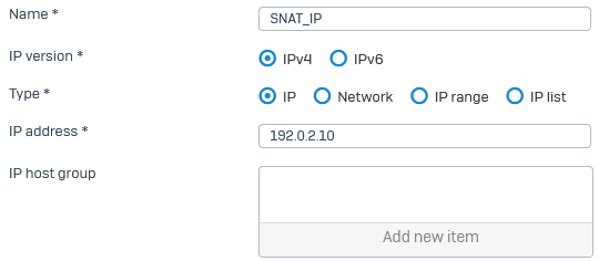 IP host settings