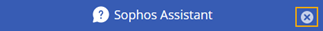 The X in the title bar of Sophos Assistant.