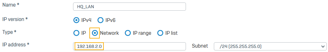 Create an IP host