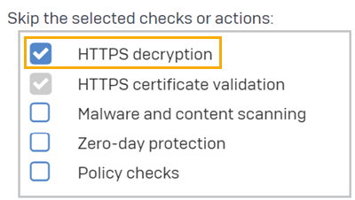 Select HTTPS decryption