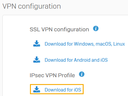 Install IPsec VPN configuration on iOS devices