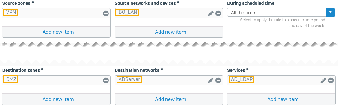 Inbound firewall rule for DHCP server in head office.
