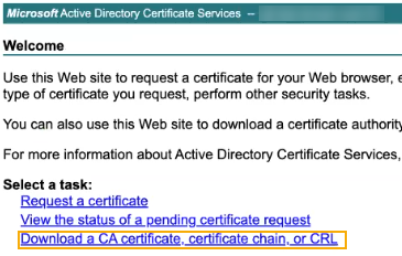 Download root CA.
