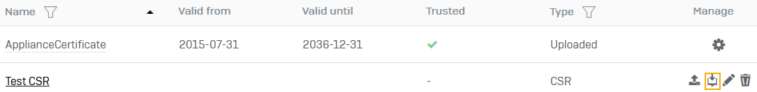 Download CSR option.