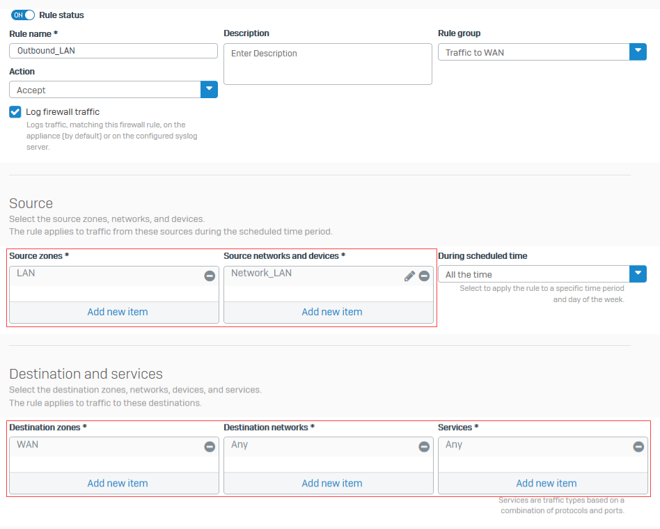 Firewall rule corresponding to the source NAT rule.