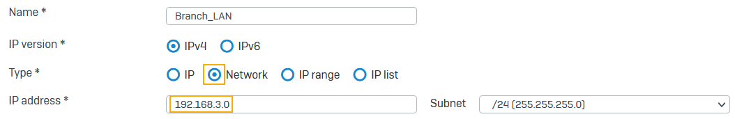 Create an IP host.