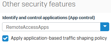 Application filter policy rule.